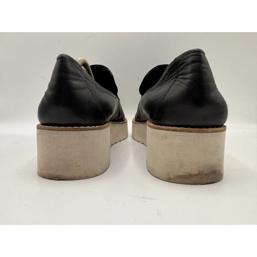 Vince Men's Black Leather Slip-On Platform Loafers Size 9M / EU 39
